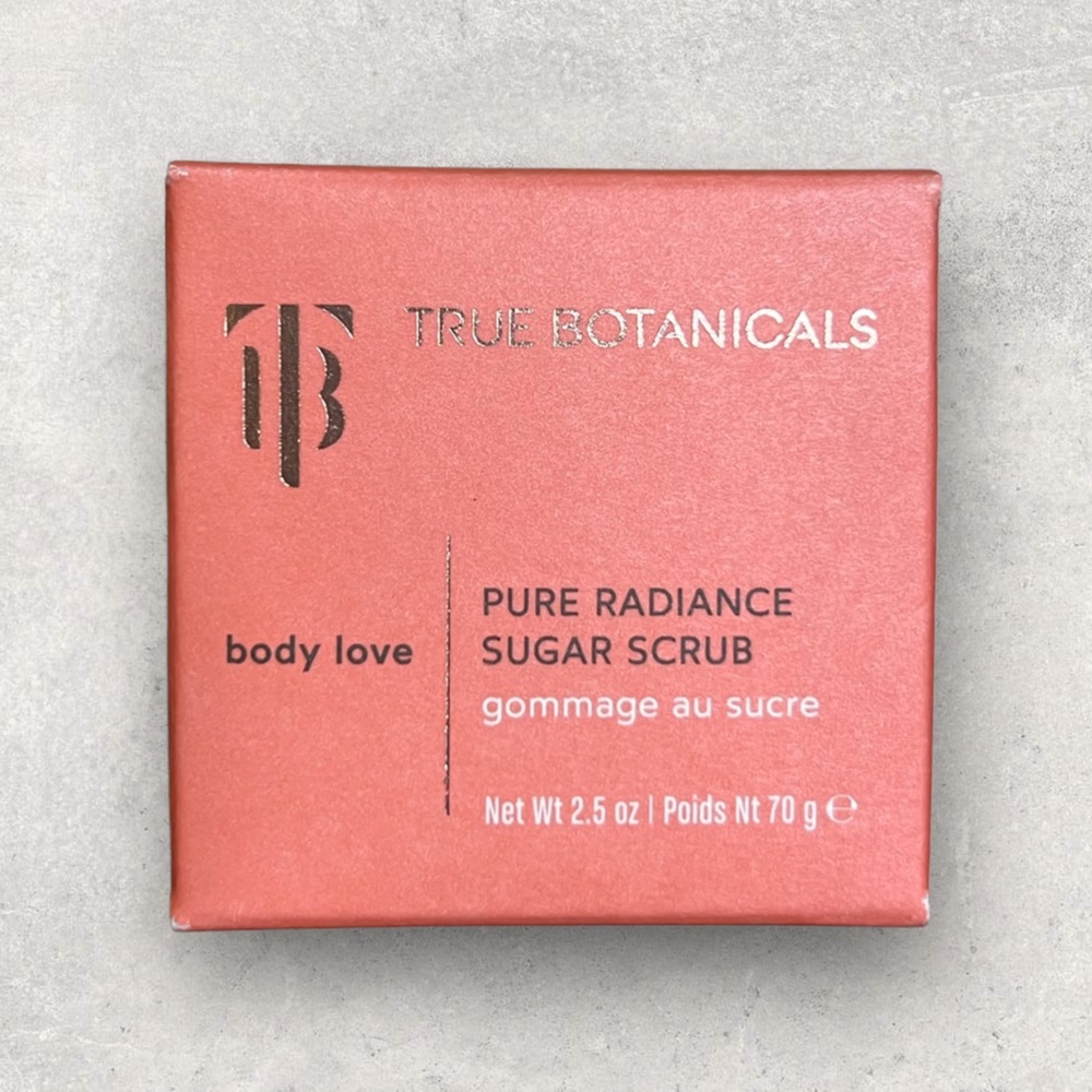 NEW True Botanicals Pure Radiance Sugar Exfoliating Body Scrub, 2.5 oz